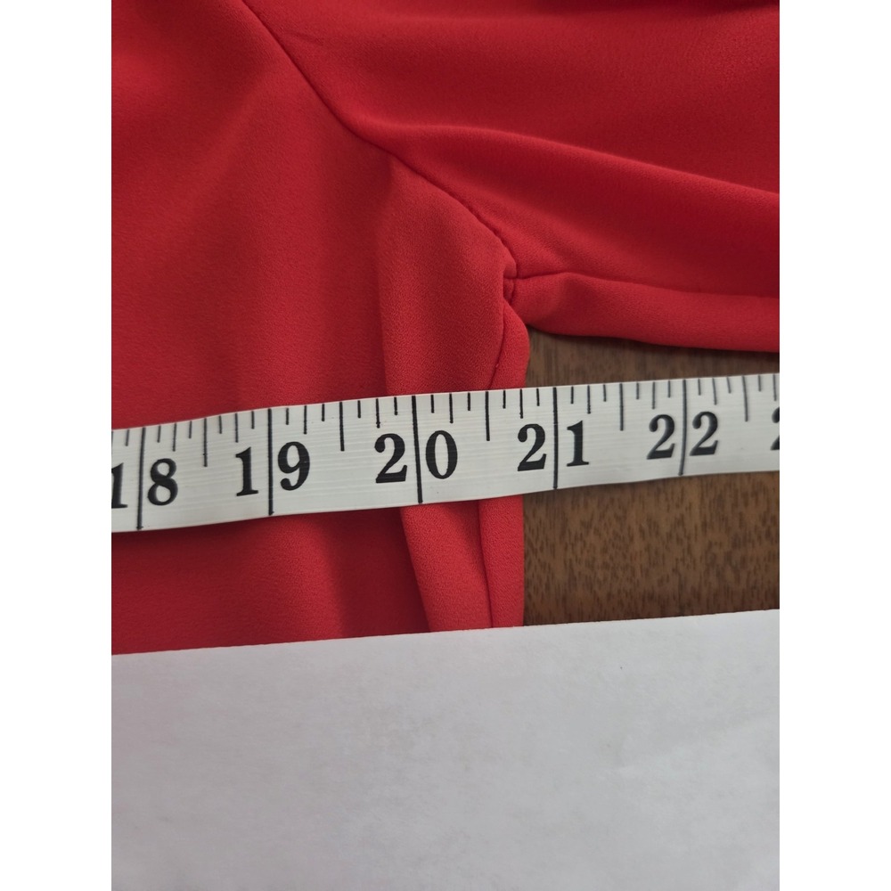 Gibson Latimer Blouse Women's Small Romantic Whichy Vamp Ruffled Tunic Red Xmas - Picture 7 of 11